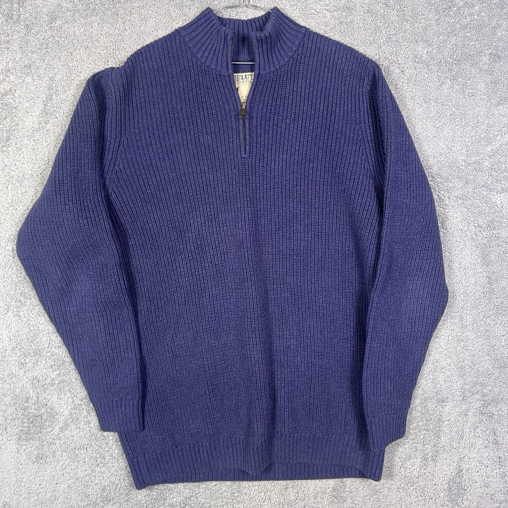 Duluth Trading Burly Retirement Sweater Men XLT Waffle Knit 1/4 Zip Ribbed 71318